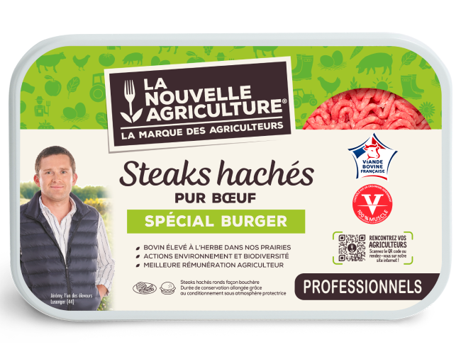 STEAKS HACHÉS PUR BŒUF SPECIAL BURGER LA NOUVELLE AGRICULTURE® PROFESSIONNELS