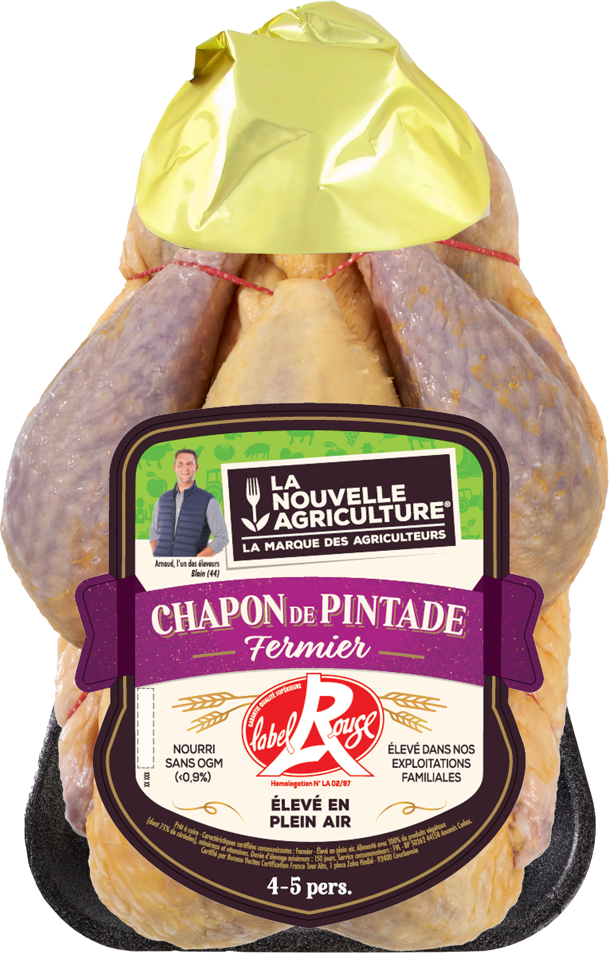 Pack produit de Chapon de pintade Fermier Label Rouge La Nouvelle Agriculture