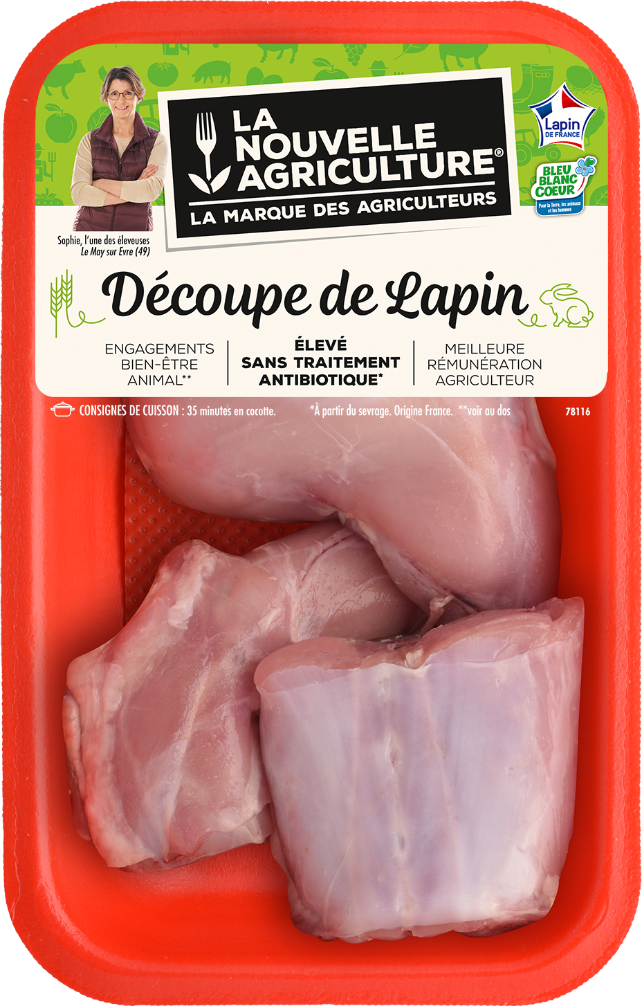 Pack produit de Demi-lapin Bleu-Blanc-Cœur La Nouvelle Agriculture