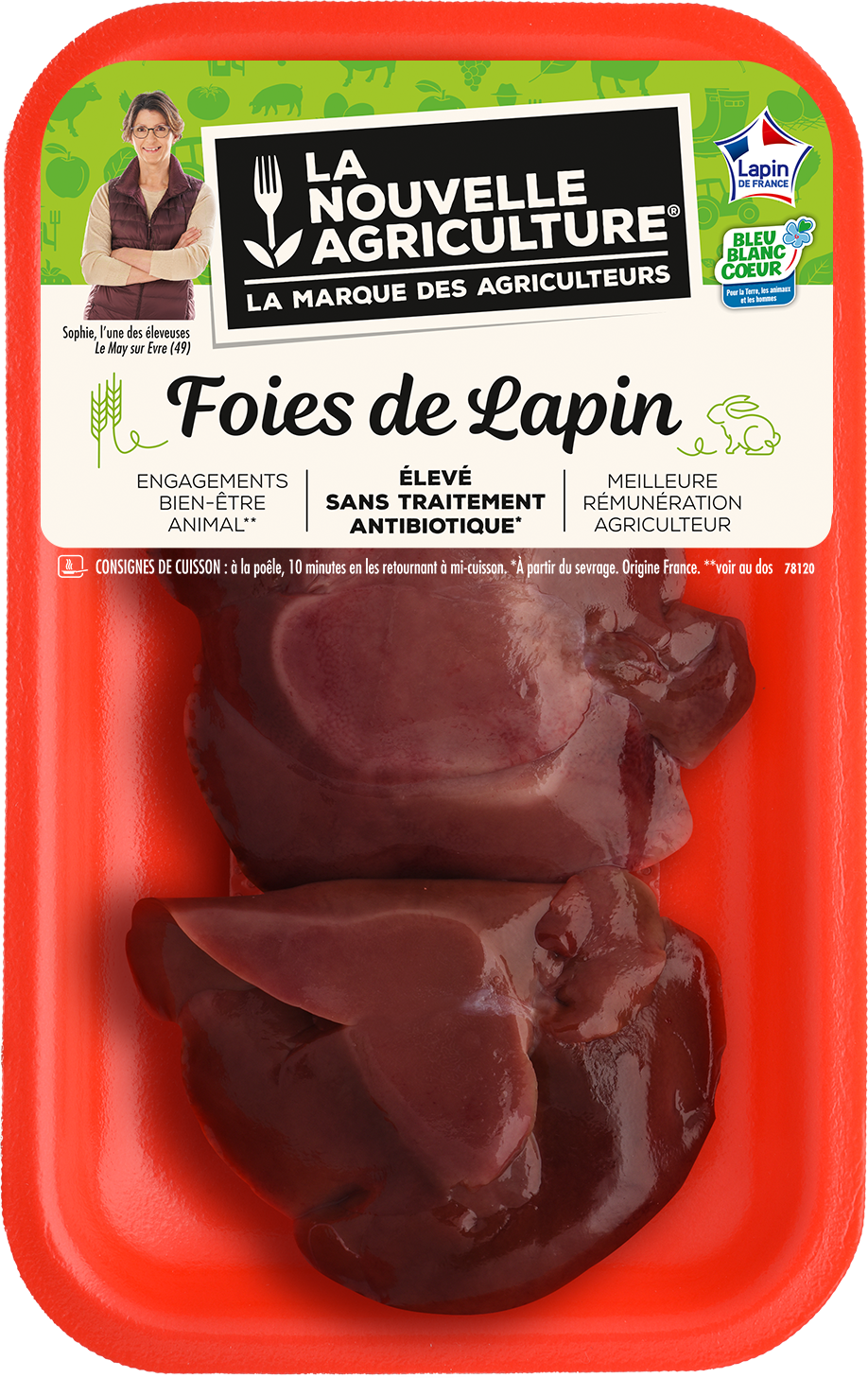 Pack produit de Foies de lapin Bleu-Blanc-Cœur La Nouvelle Agriculture