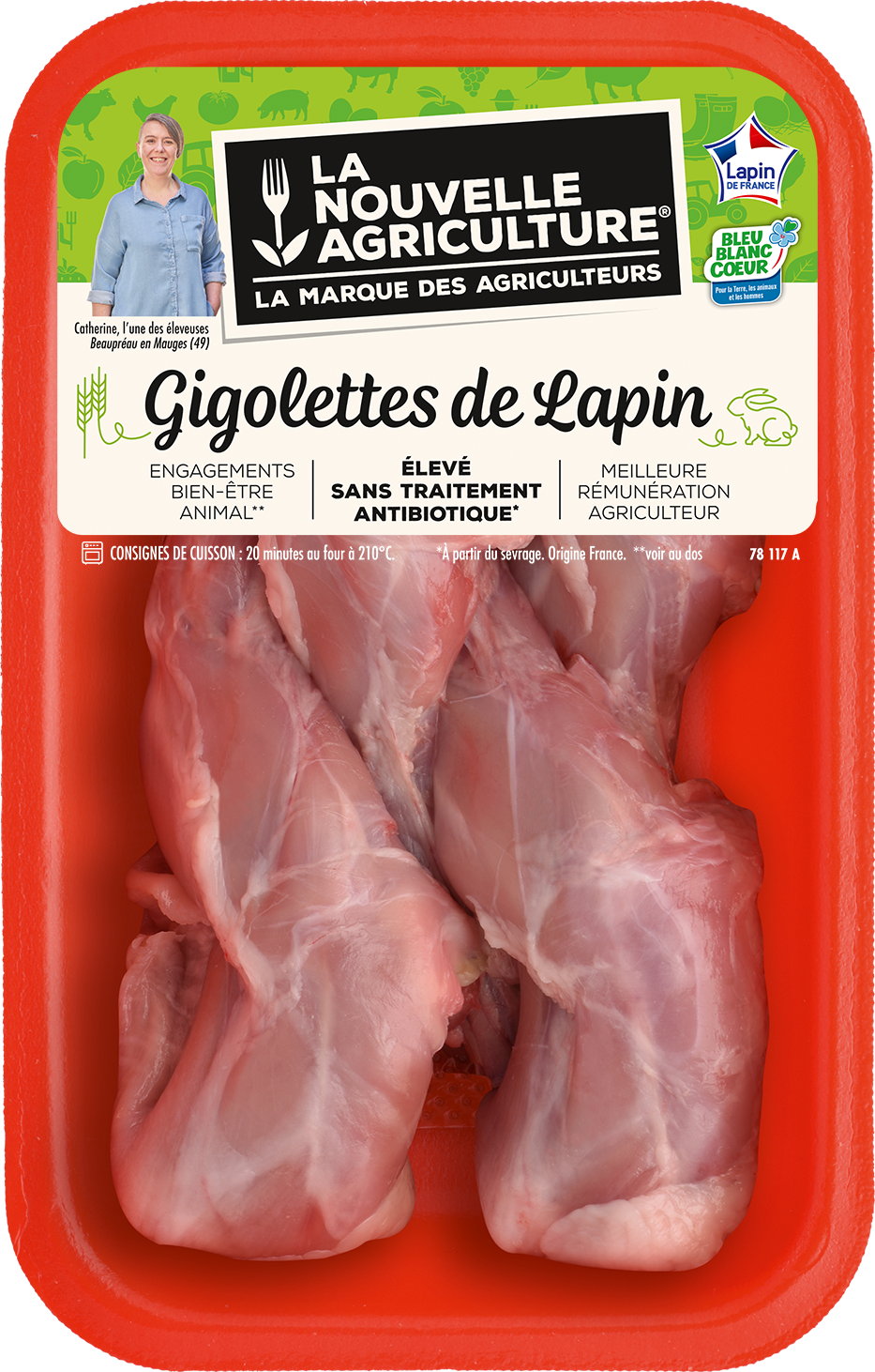 Pack produit de Gigolettes de lapin Bleu-Blanc-Cœur La Nouvelle Agriculture