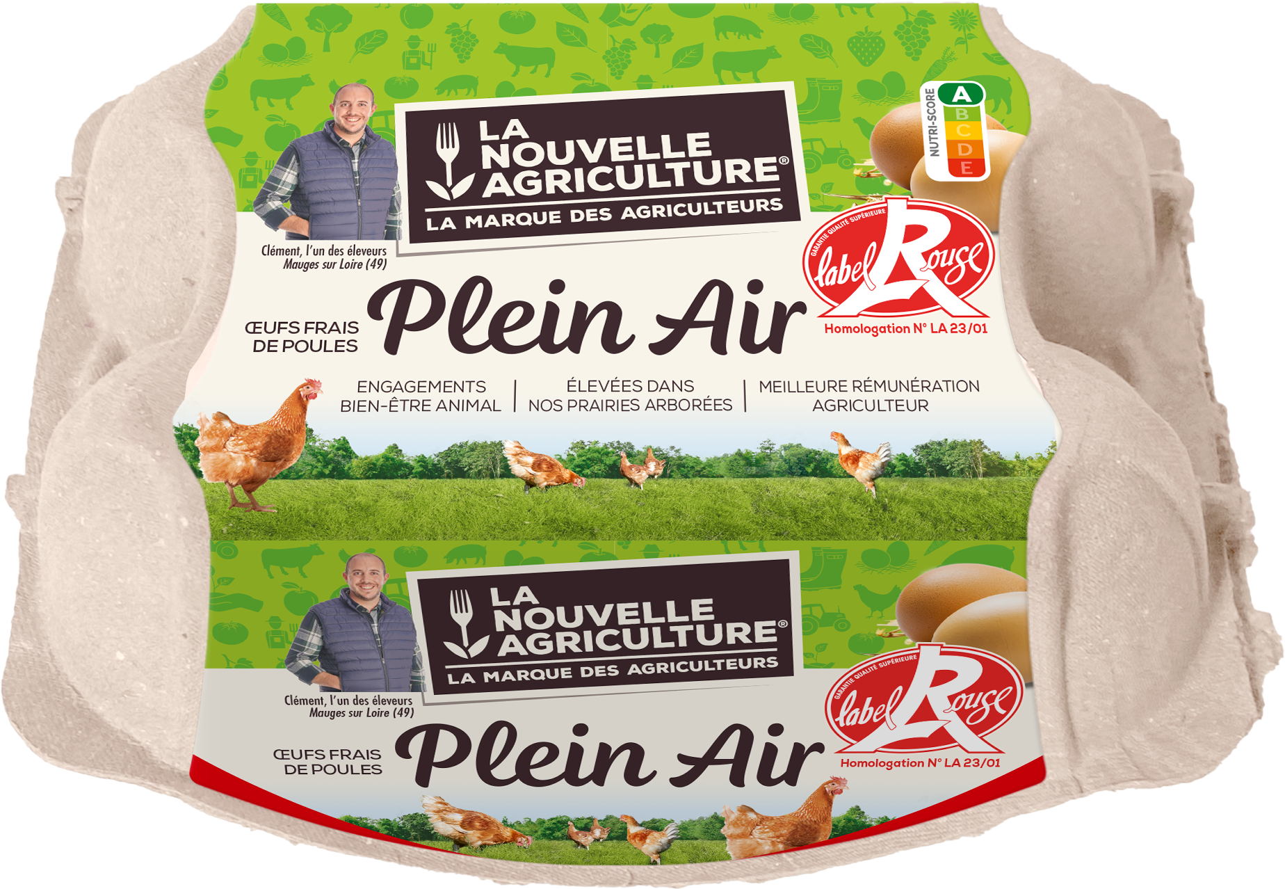 Pack produit d'Œufs Plein Air Label Rouge La Nouvelle Agriculture