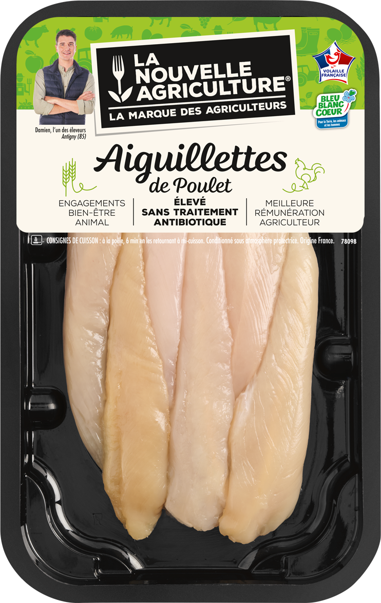 Pack produit d'aiguillettes de poulet Bleu-Blanc-Cœur La Nouvelle Agriculture