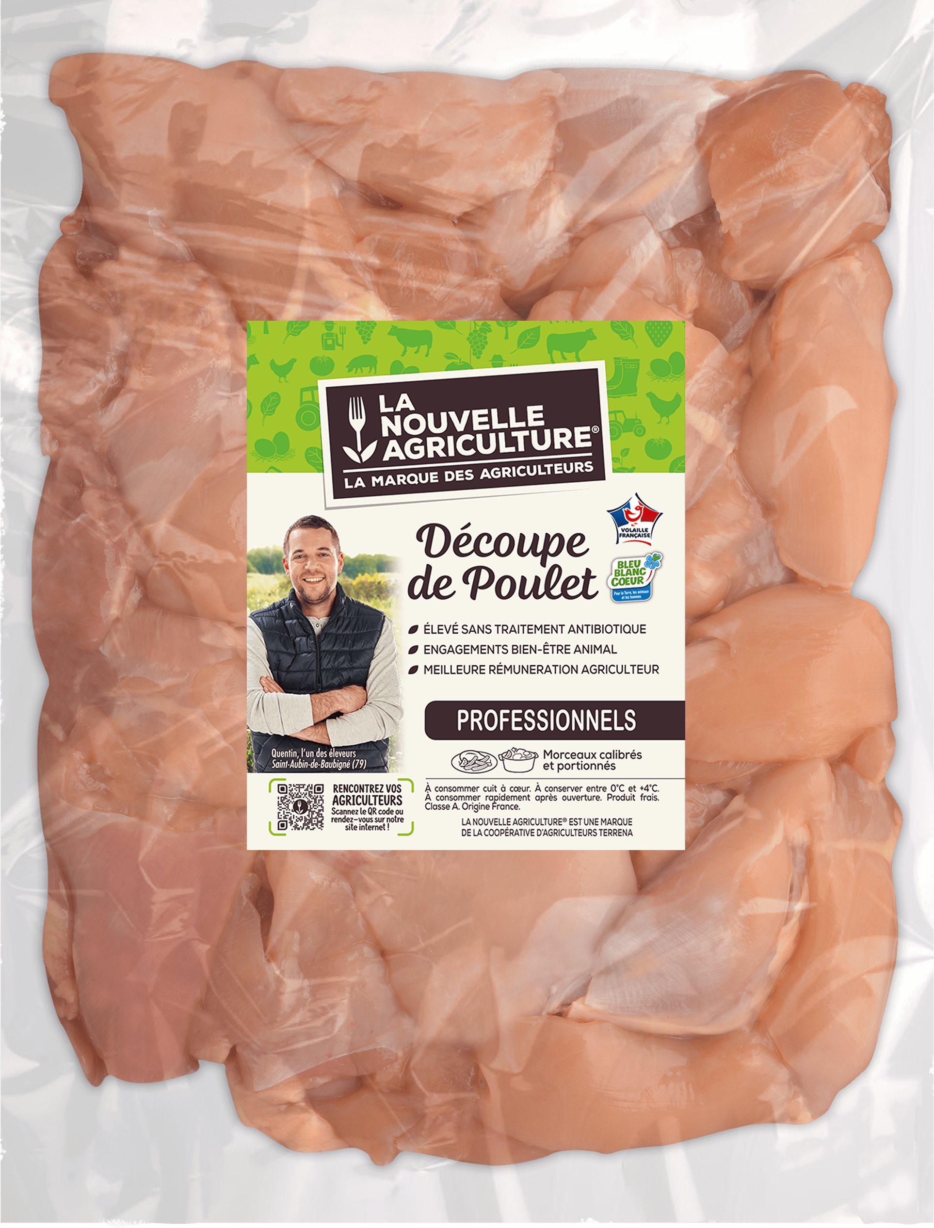 Pack produit d'émincés de cuisse de poulet La Nouvelle Agriculture Professionnels
