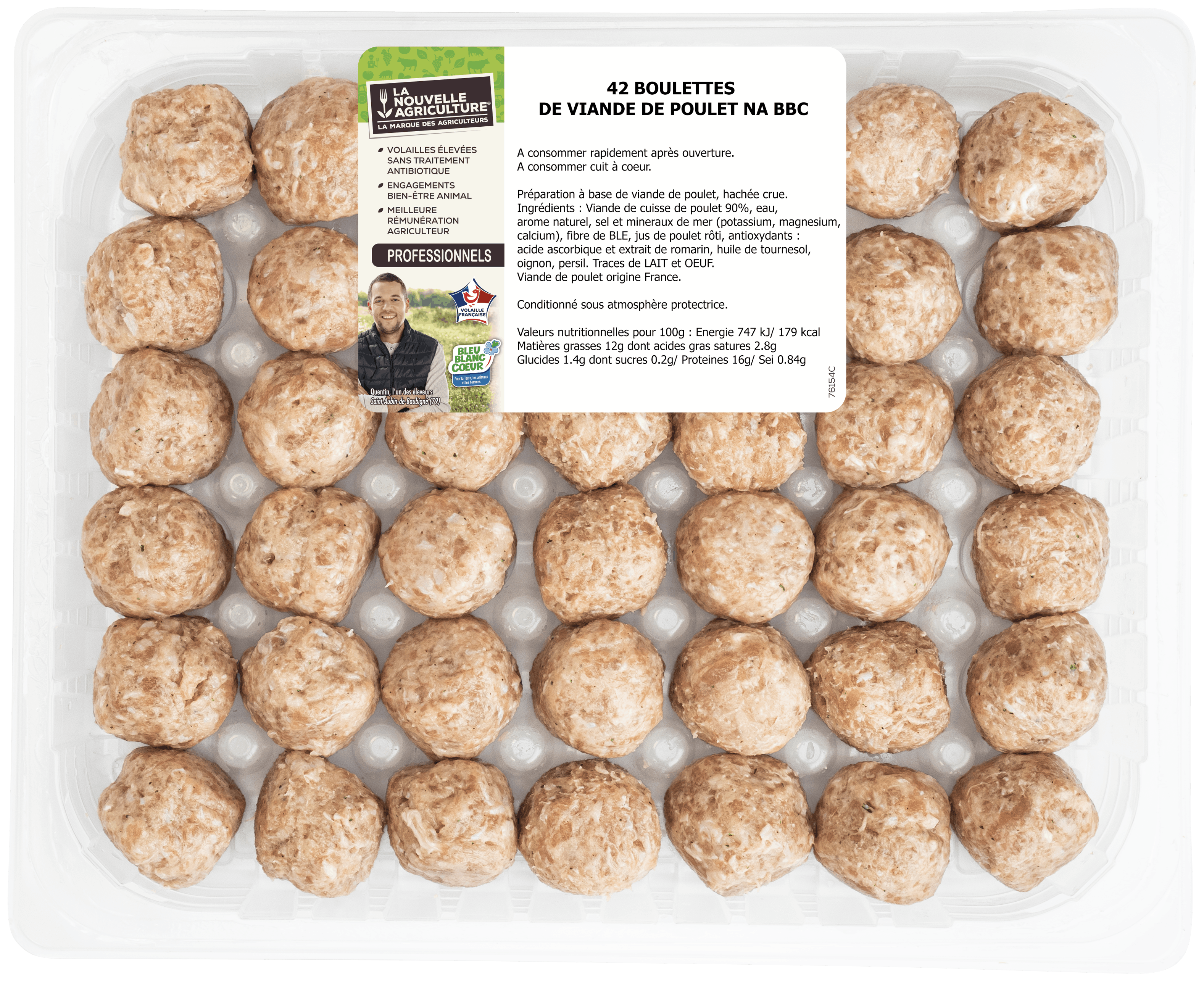 Pack produit de boulettes de poulet La Nouvelle Agriculture Professionnels