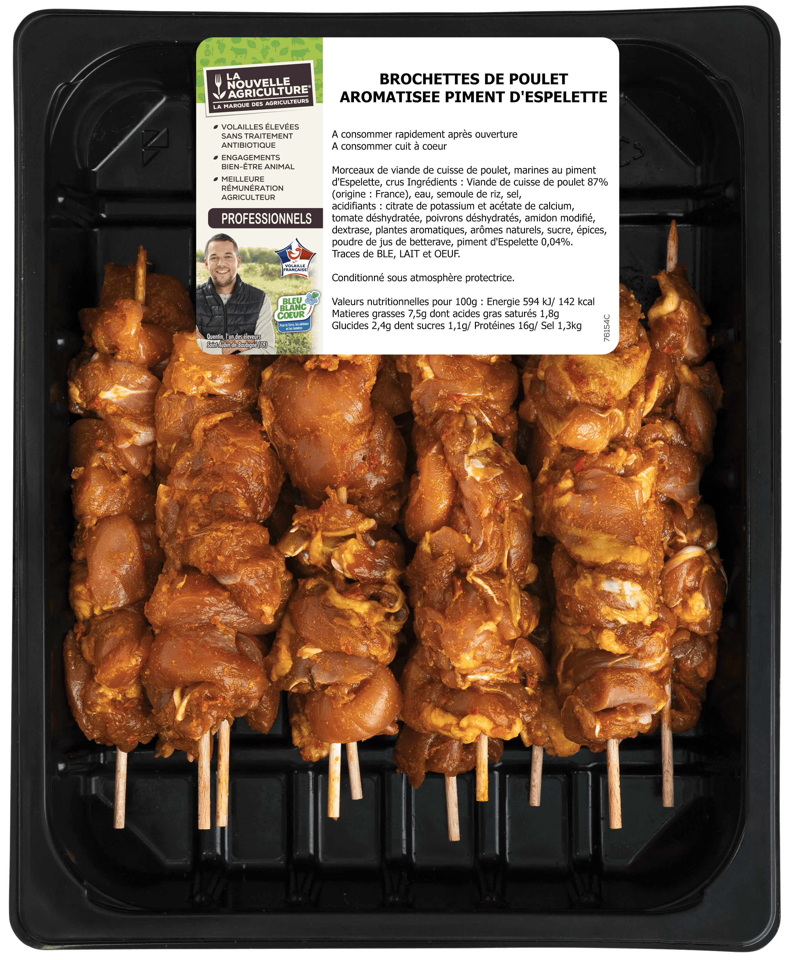 Pack produit de brochettes de poulet au piment d'Espelette La Nouvelle Agriculture Professionnels