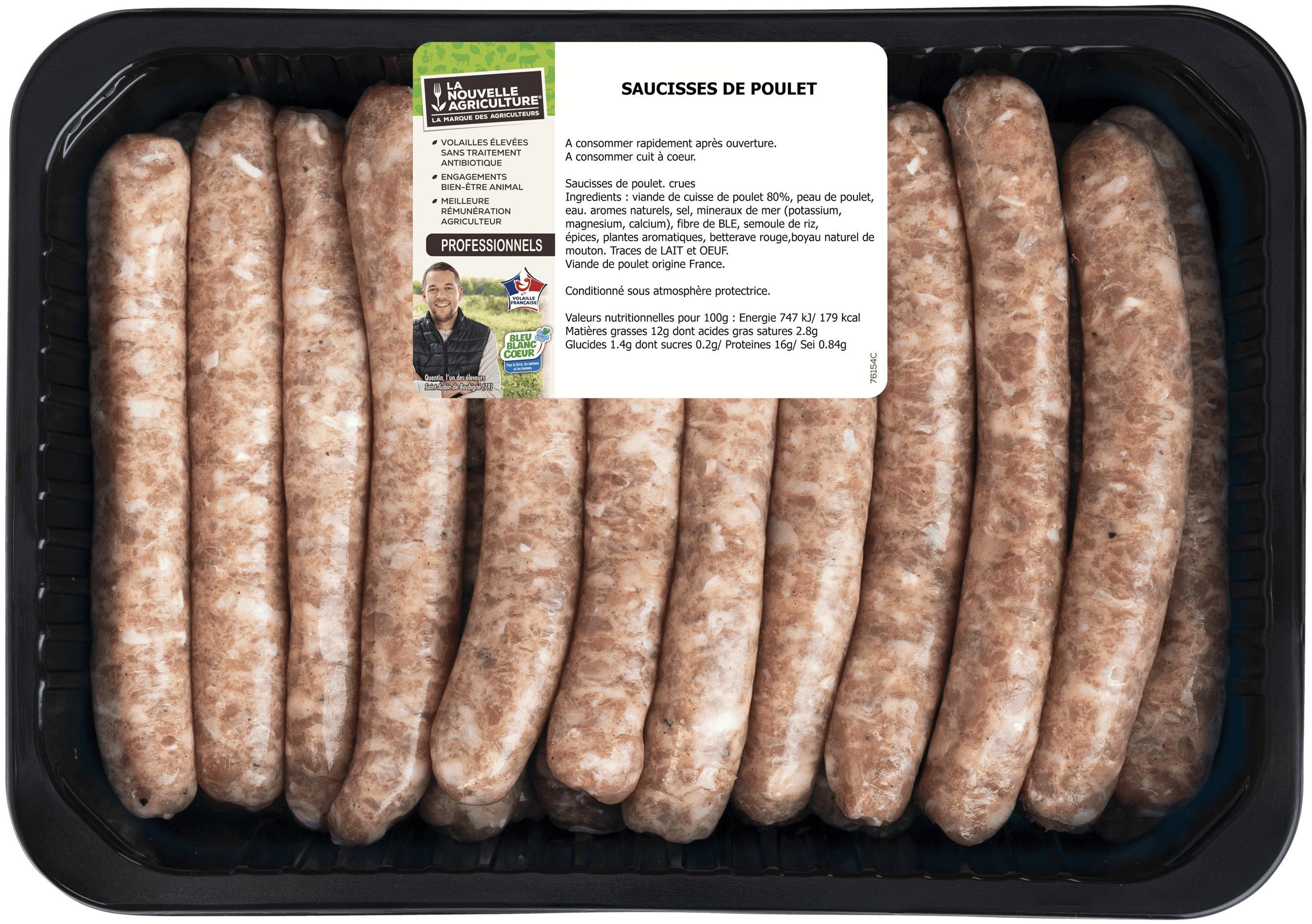 Pack produit de saucisses de poulet La Nouvelle Agriculture Professionnels
