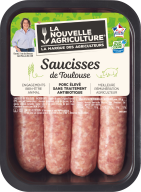 Pack produit de Saucisses de Toulouse de porc Bleu-Blanc-Cœur La Nouvelle Agriculture