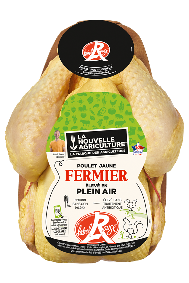 Pack produit poulet jaune entier fermier Label Rouge