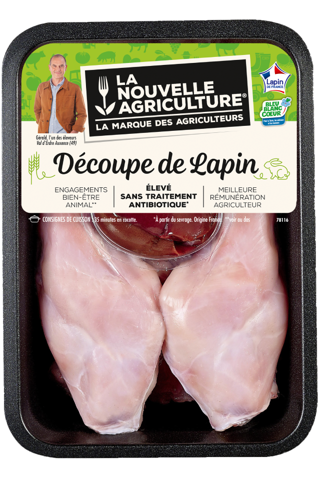 Lapin entier découpé / Demi-lapin La Nouvelle Agriculture® 