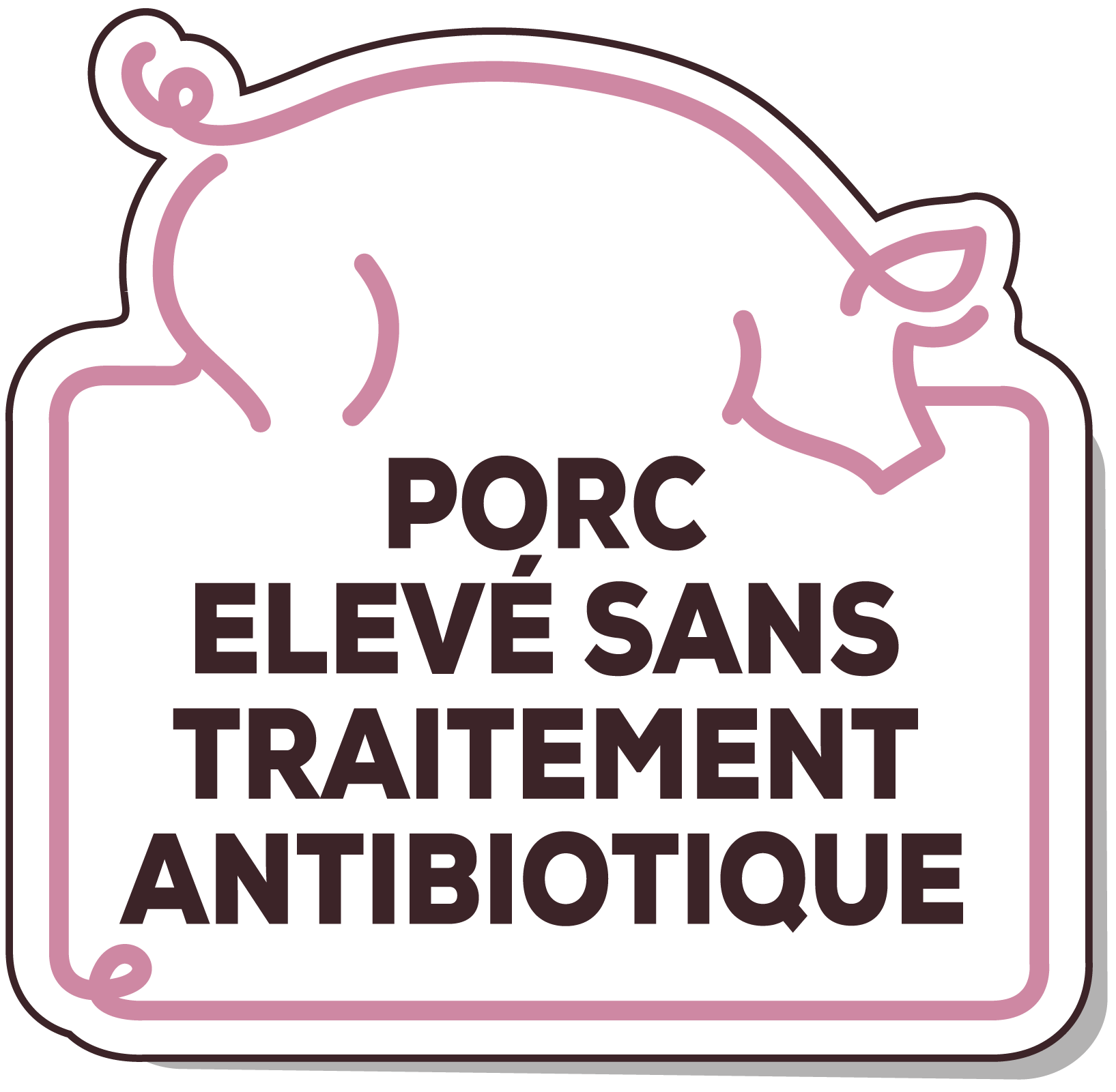 Picto porc élevé sans traitement antibiotique