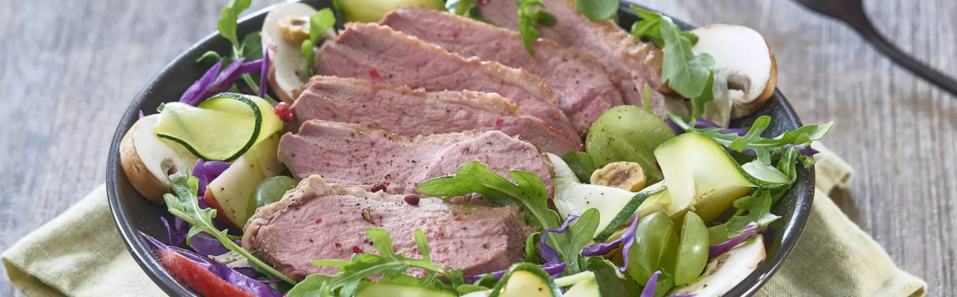 Filet de canard en salade d’automne