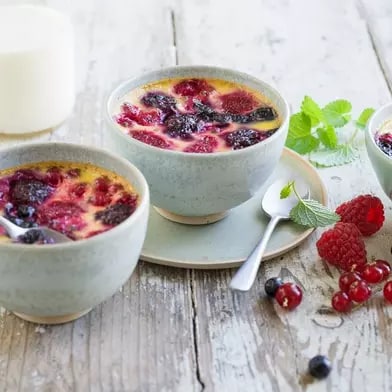 Œufs au lait aux fruits rouges