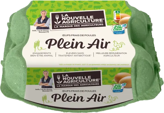 Pack produit d'Œufs Plein Air Bleu-Blanc-Cœur La Nouvelle Agriculture