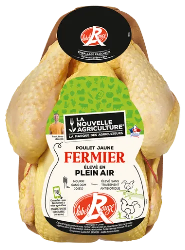 Pack produit poulet jaune entier fermier Label Rouge