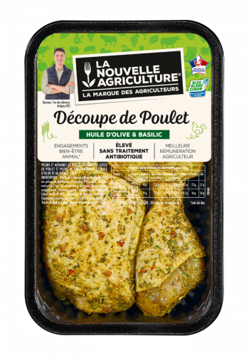 Les Cuisses découpées de Poulet marinées huile d'olive basilic La Nouvelle Agriculture®