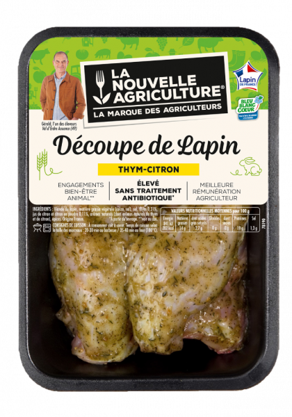 Lapin Entier découpé mariné Thym & Citron La Nouvelle Agriculture®